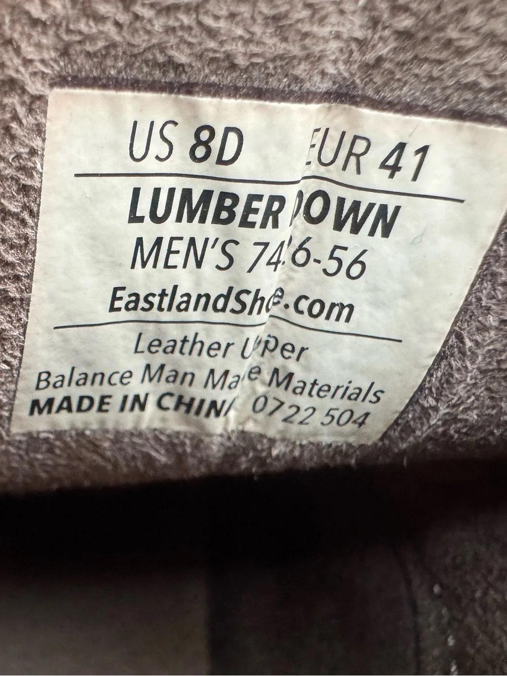 Eastland Dark Brown Leather Lumber Down Shoes with Tan Laces